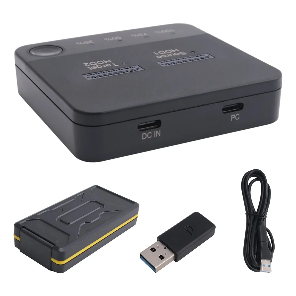 M.2 Duplicator M.2 Dual Bay SSD Enclosure External Hard Disk Docking Station with Clone for M2 HDD SSD Reader