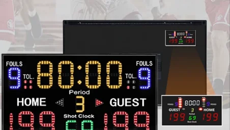 Special basketball LED scorer's equipment for large-screen ball games