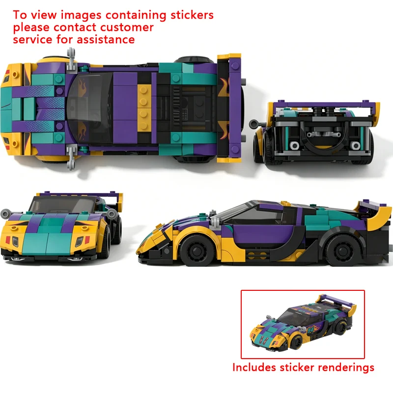 

Speed Racing Car Model MOC Building Bricks Top Tier Racing Car Modular Technology Children Holiday Gifts Assemble Toys Suit