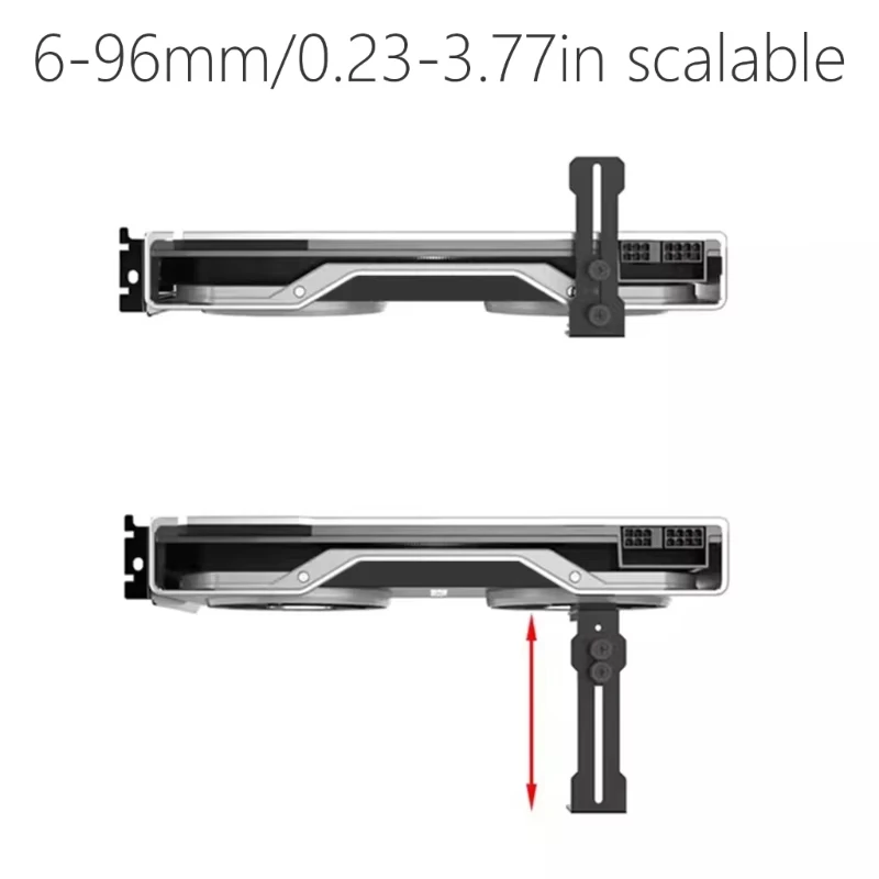 Adjustable Graphics Card Holder Adjustable Video Card 6-96mm Bracket GPU Holder for Desktop PC Case Accessory Prevent Sagging