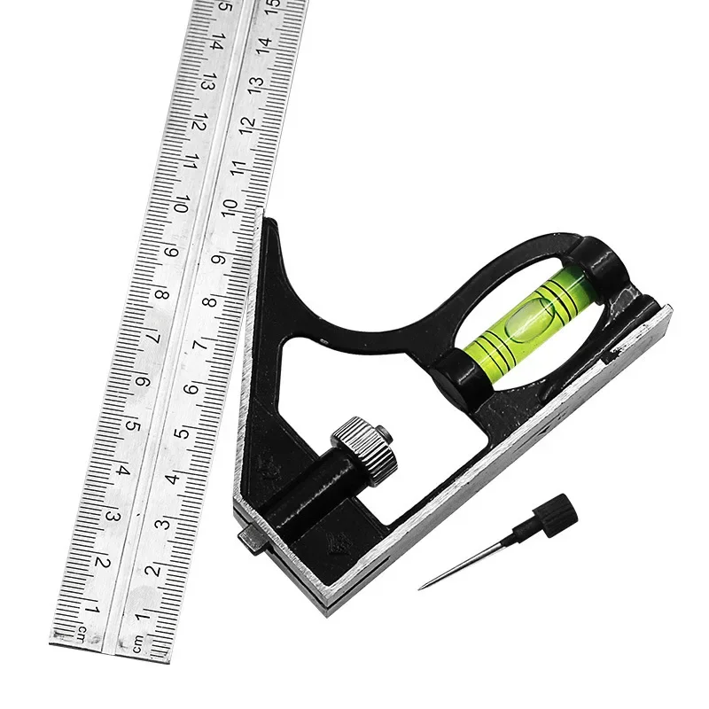 300mm DIY Precise Stainless Steel Measuring Tools Aluminium Combination Mobile Square Workshop Hardware Angle Spirit Level