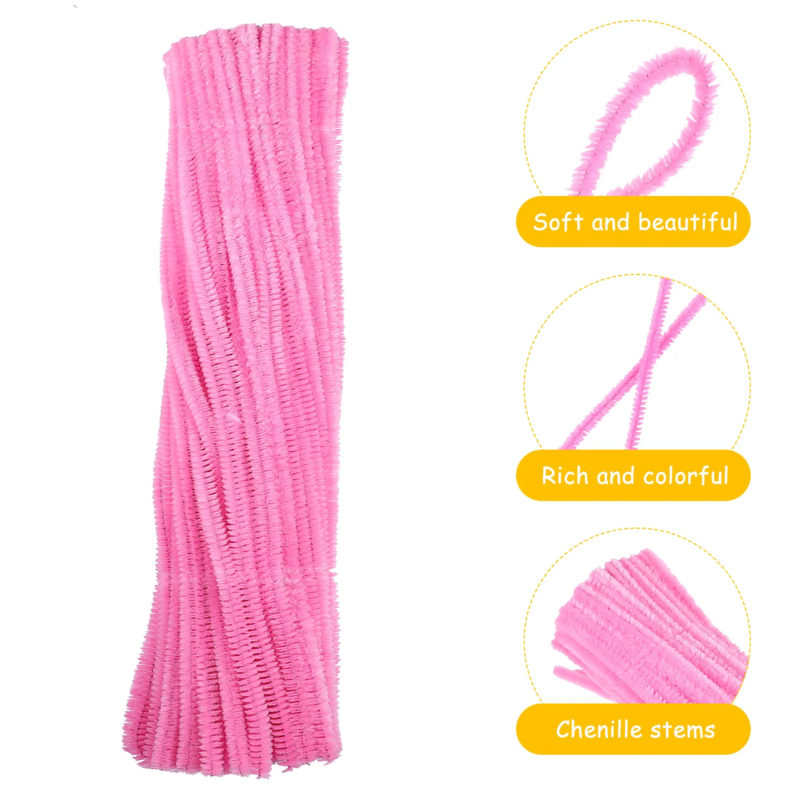 

200 Pcs Stems Solid Color Pipe Cleaners Craft Supplies Iron Wire Polyester Art Projects Adults Gifts Chenille