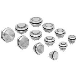 12mm 16mm 19mm 22mm Ultra-short Style Microtravel Stainless Steel Push Button Switch Led Lamp Self-reset/Momentary Normal Open