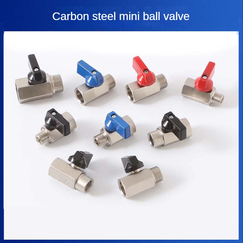 

1/4 3/8 1/2 Thread Carbon Steel Mini Ball Valve BSP Male To Female Air Compressor Valve Water Valve Hexagonal Shut-off Valve