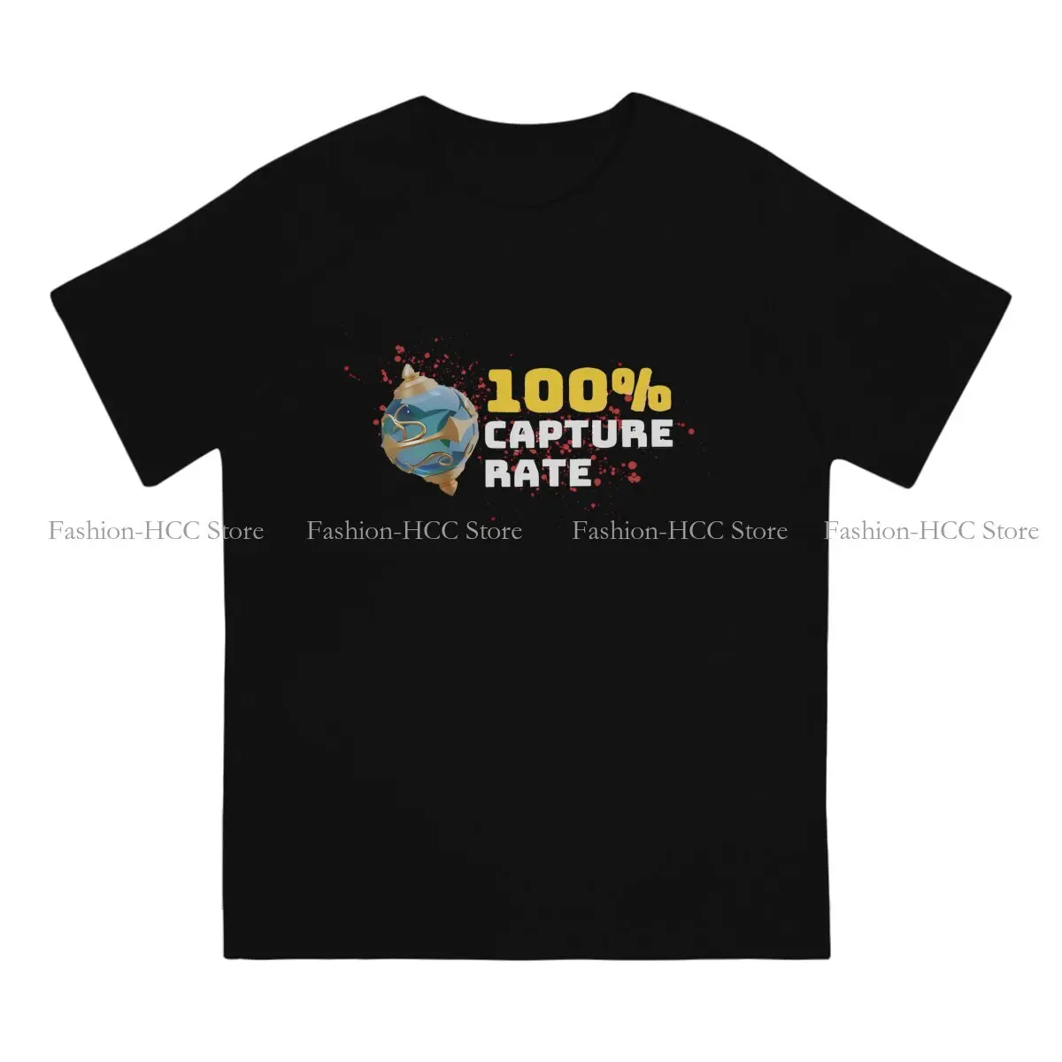 100% Capture Rate Game Graphics Pal Sphere Graphic Polyester TShirt Palworld Elf Game Style Streetwear Casual T Shirt Men Tee