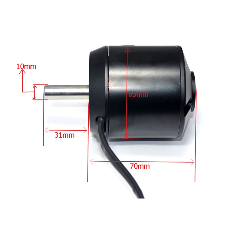 High Efficiency 6374 170KV Brushless Motor 2800W 24V/36V for Four-Wheel Balancing Scooters Electric Skateboards w Motor Hall