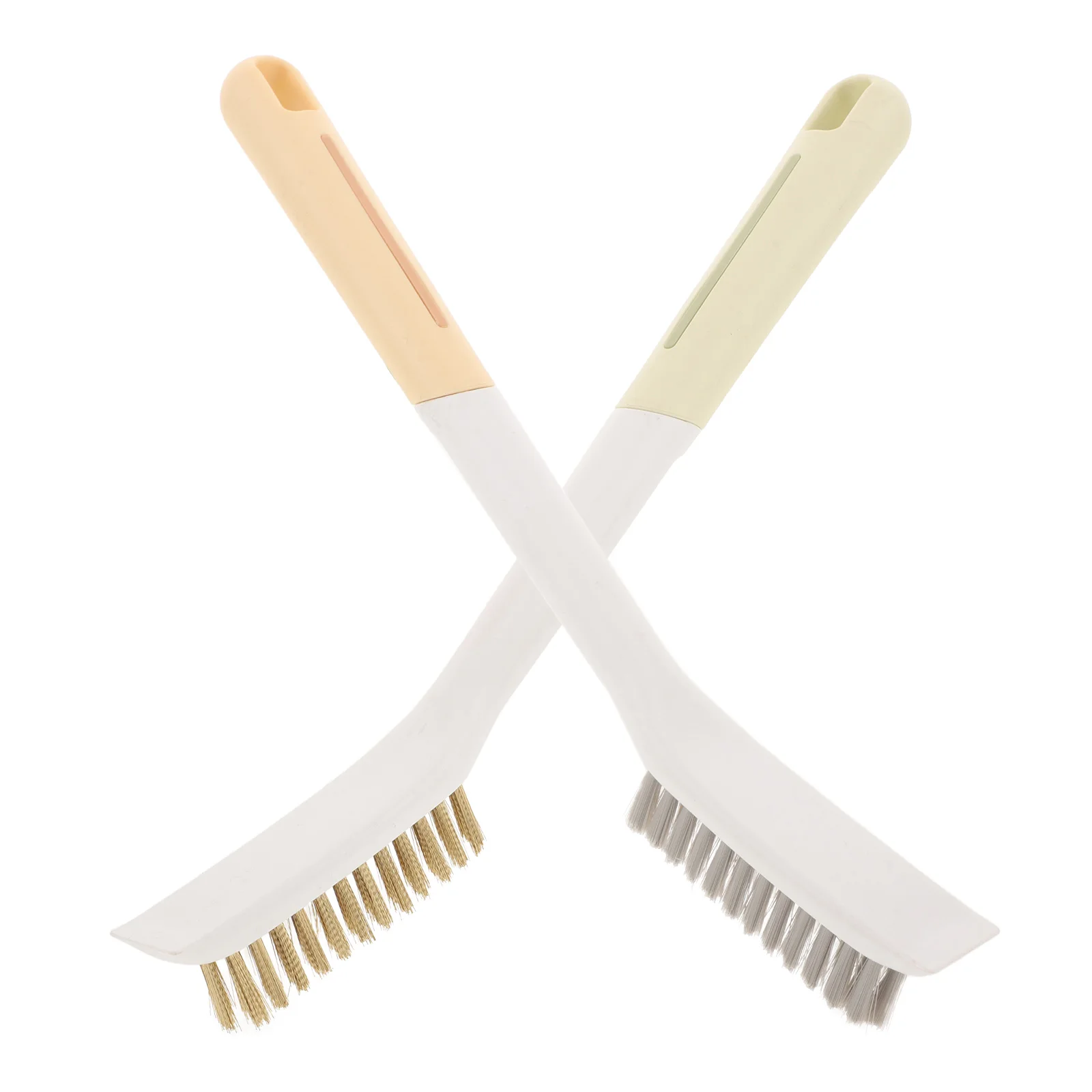 

2pcs Kitchen Cleaning Brush Copper Wire Nylon Bristles Stove Gap Cleaner Gas Oven Fryer Grill Descaler Tool Home Daily Use