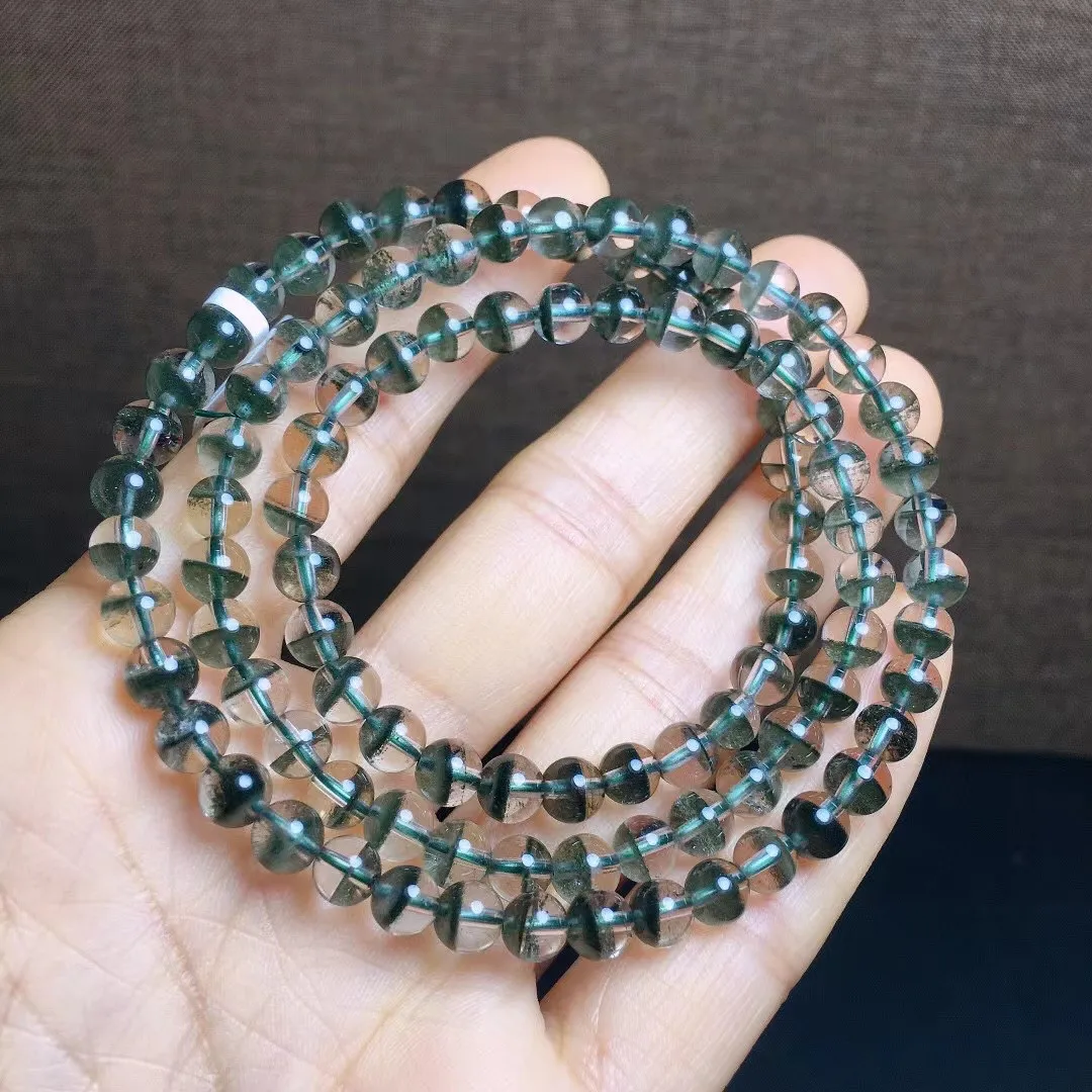 5mm Natural Green Phantom Quartz Bracelet For Woman Man Healing Beauty Gift Crystal Round Beads Strands Jewelry AAAAA