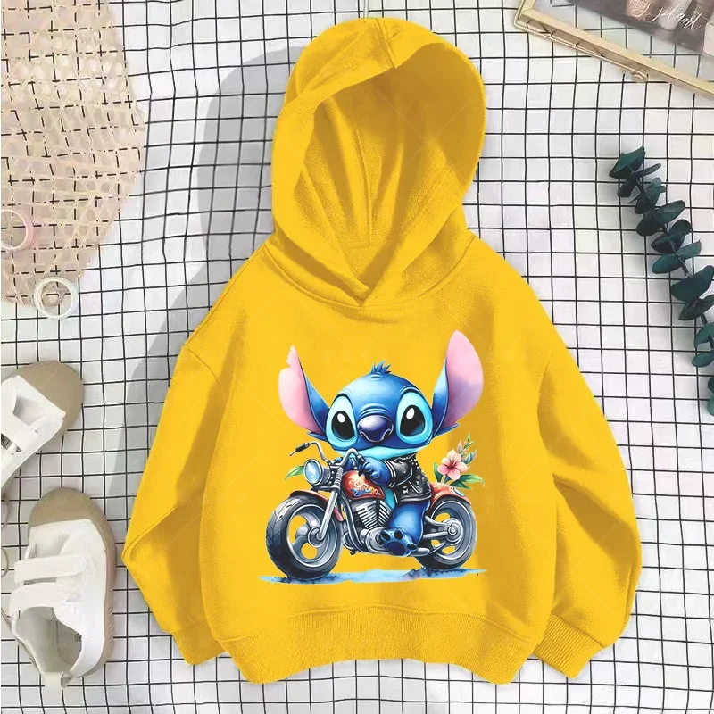 Stitch Hoodies Girls Sweatshirt Autumn And Winter Long Sleeve Harajuku Pullovers Disney Series Stich Casual Hooded Tops