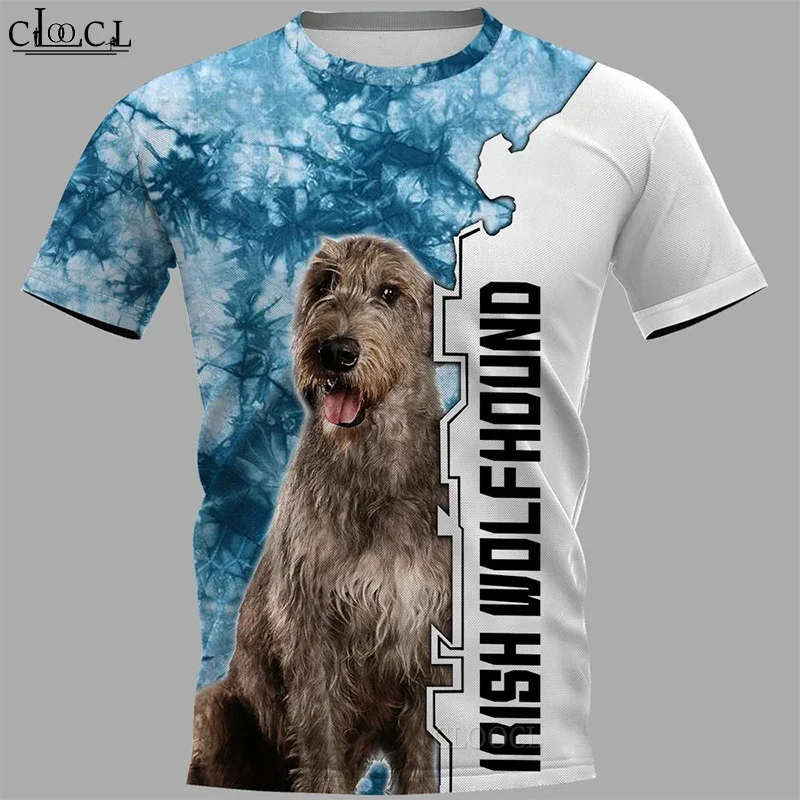 CLOOCL Newest Popular Irish Wolfhound T Shirt Summer Men Women 3D Print Hip Hop Tops Round Neck T-shirt Pullover Drop Shipping