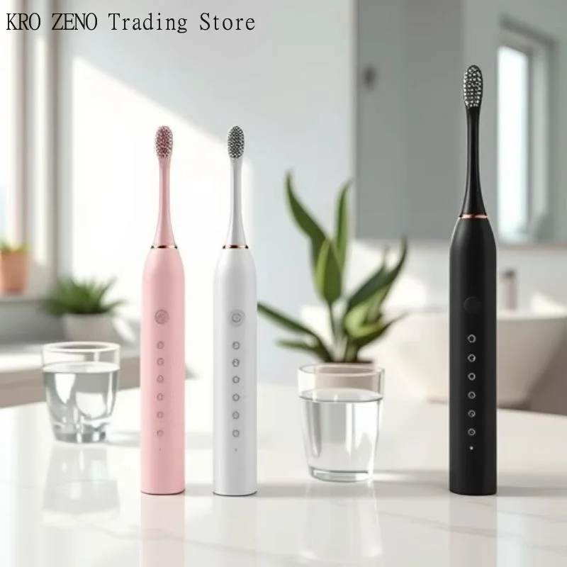 Sonic Electric Toothbrush For Adults IPX7 Waterproof With 4 Brush Heads USB Rechargeable High Frequency Cleaning 6 Cleaning Mode