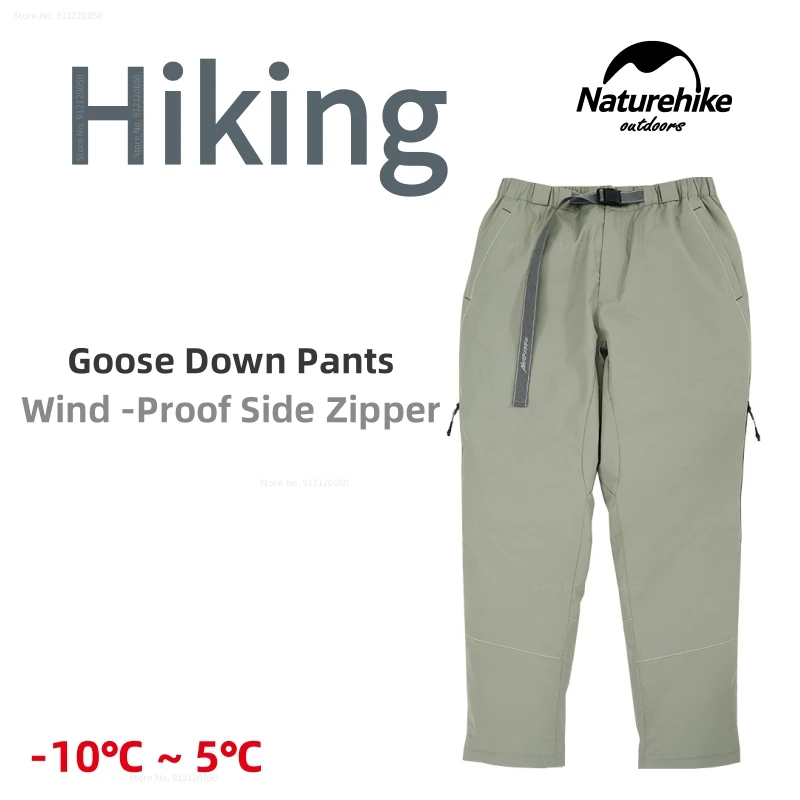 Naturehike Outdoor Goose Down Pants Wind-Proof Side-Pull Down Pants Waterproof Wear -Resistant Winter Camping Hiking Warm Pants