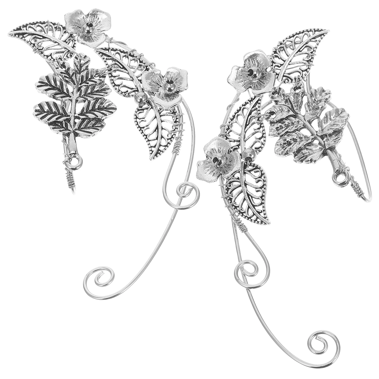 

2pcs Girls Piercing Alloy Elf Costume Accessories Earrings Jewelry Accessories Birthday Ear Clip Girl Ear Decor Gift