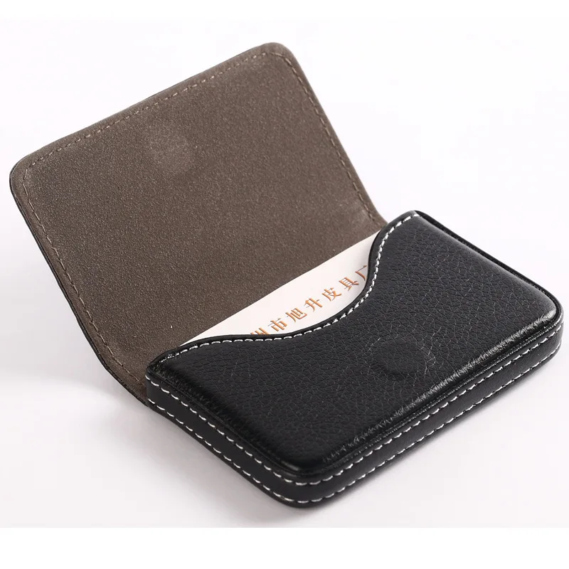 1pc PU Leather Business Card Holder With Magnetic Buckle Slim Pocket Name Card Holder Large Capacity Portable Credit Card Case