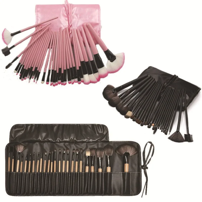 Ensemble de pinceaux de maquillage professionnels, sac cadeau, pinceaux cosmétiques, fond de teint en poudre, outils de maquillage