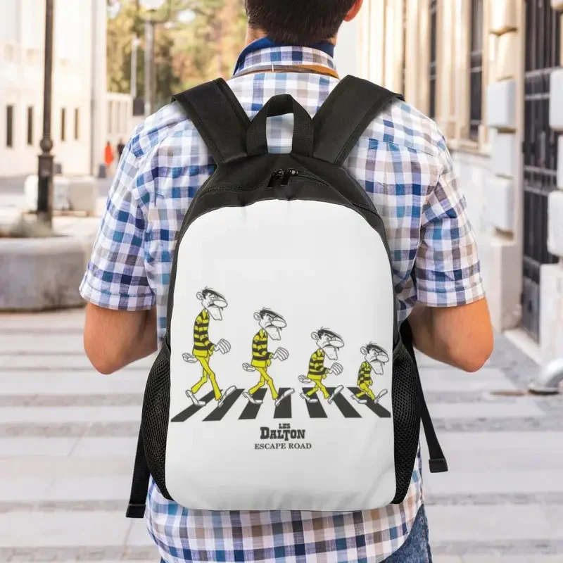 Dalton brothers escape road laptop mochila para homens e mulheres, básico, para estudantes universitários, lucky luke cartoon comics