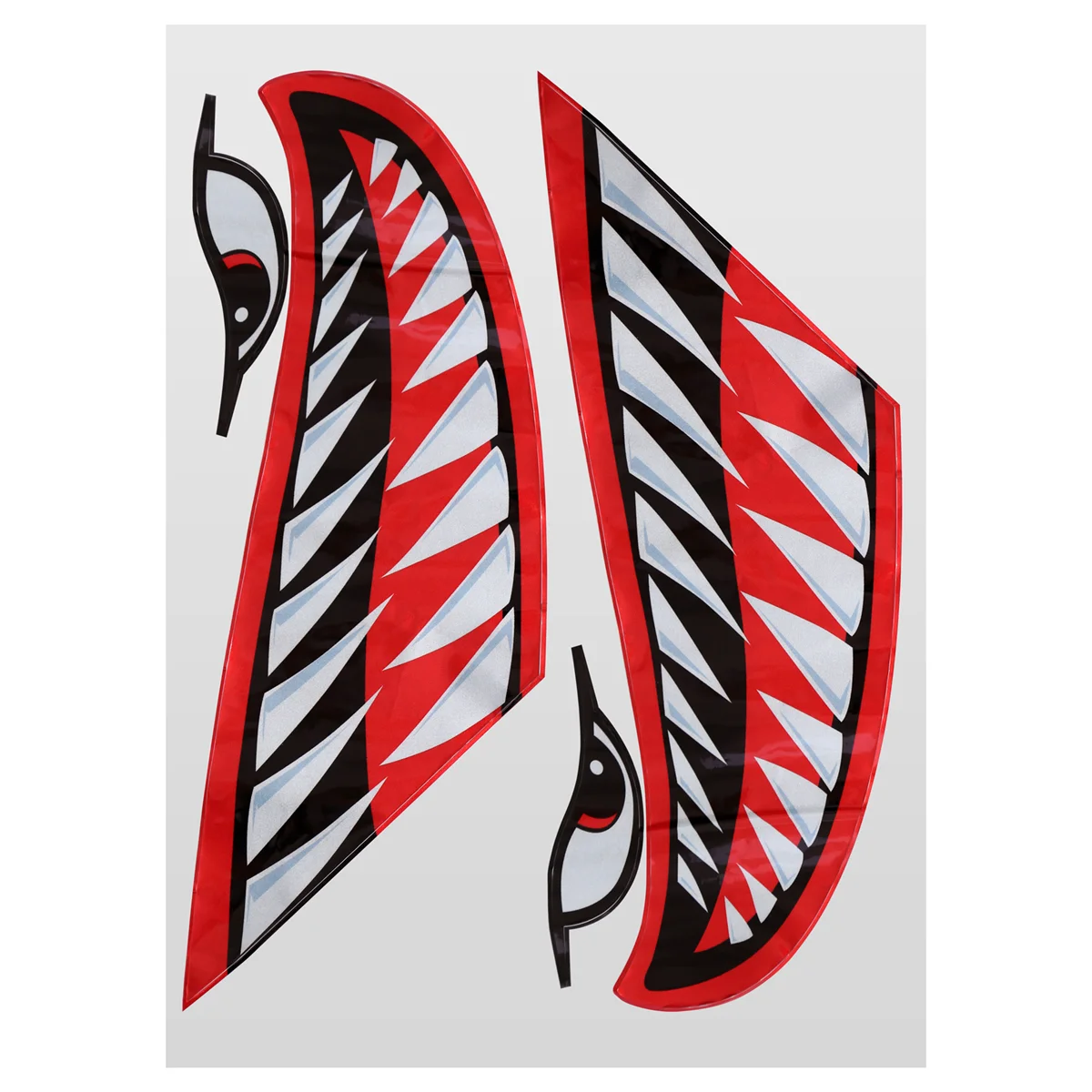 2pcs Waterproof Kayak Sticker Diy Shark Teeth Mouth Stickers Boat Car Truck Accessories Rich