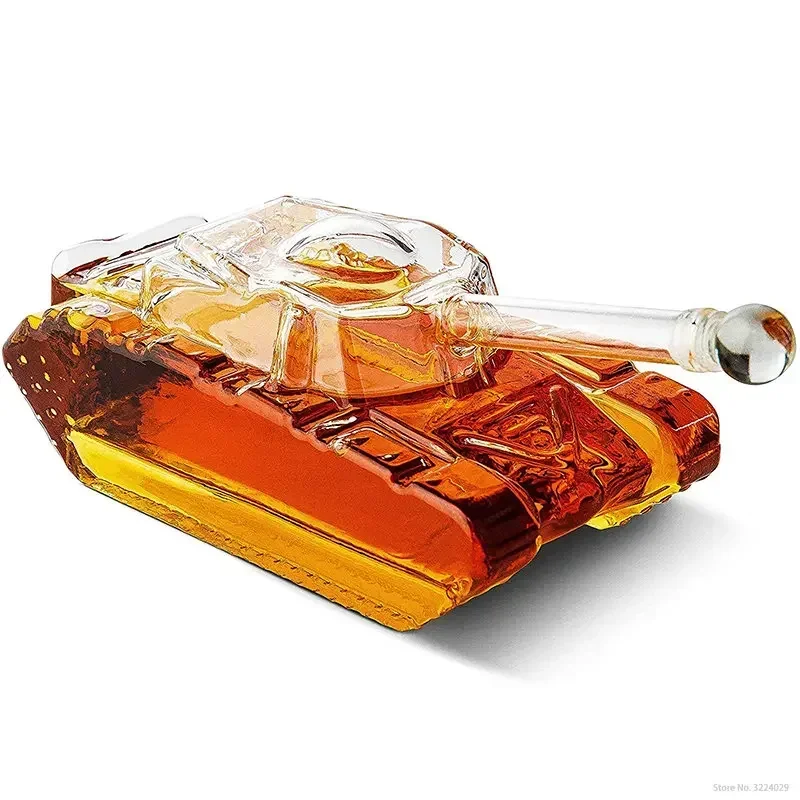 Tank Whiskey Decanter for Men, Army Gifts for Men, Glass Tank Gift, Bourbon and Scotch Decanter, Military Veteran Gifts