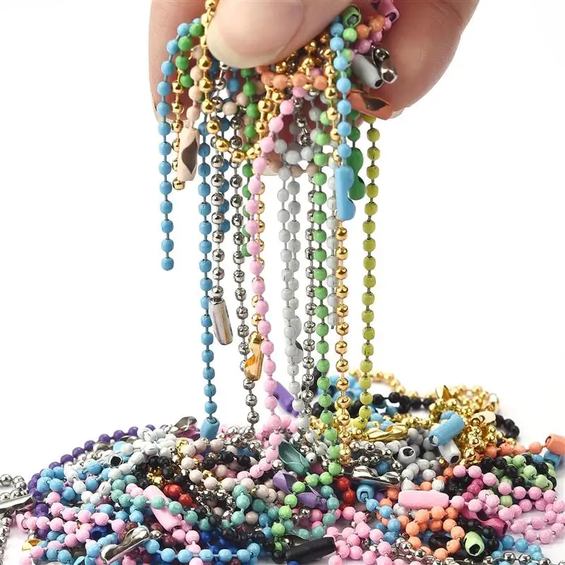 20pcs 12cm Colorful Ball Bead Chains Fits Key Chain/Dolls/Label Hand Tag Connector For DIY Pendant Jewelry Making Accessories