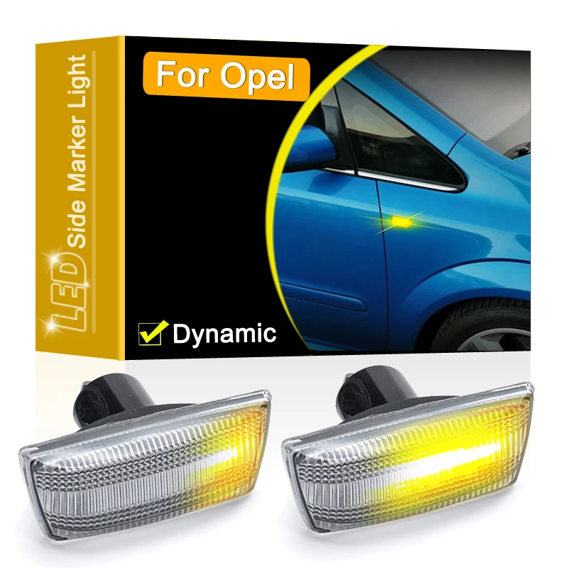 12V Clear Lens Dynamic LED Side Marker Lamp Assembly For Opel Adam Astra J/K Corsa Insignia Meriva Zafira Blinker Turn Signal