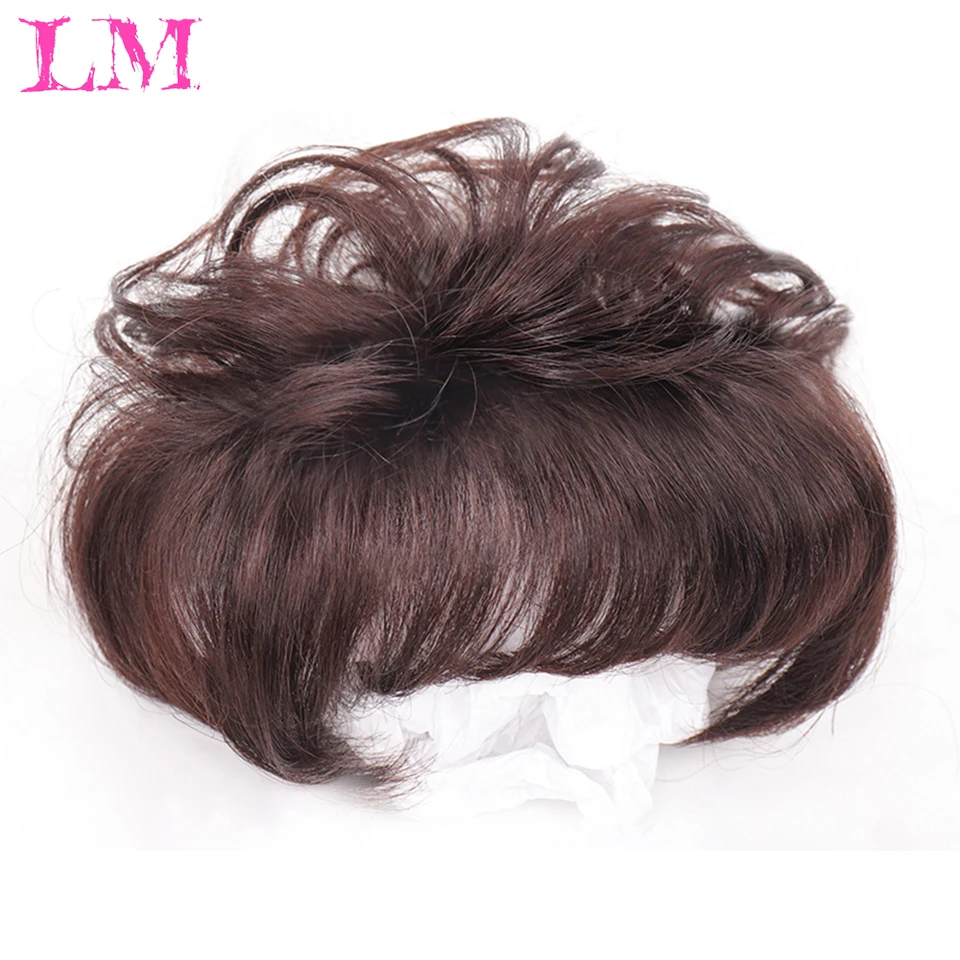 LM Synthetic Long Water Wavy Curly Half Head Wig Women\'s Hairpieces Invisible Head Top Wig Block Increase Hair Volume