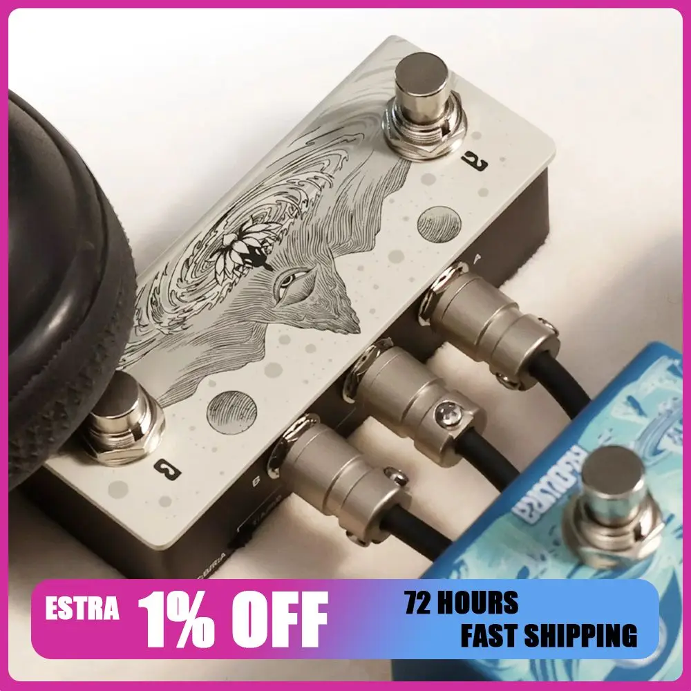 KLOWRA Animus Dual Momentary Footswitch, 3 Mappable Output Passive Foot Controller for Guitar Multi-Effects Looper Pedal