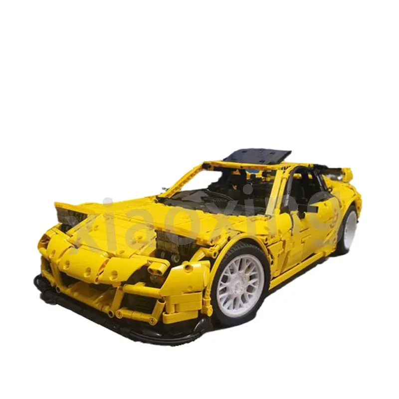 MOC-132451 슈퍼 럭셔리카 로고 모델 RX-7 FD 스피릿 R 빌딩 키트, 크리에이터 블록 브릭, 남아용 장난감, 어린이 생일 선물, 1:8 체중계, 신제품