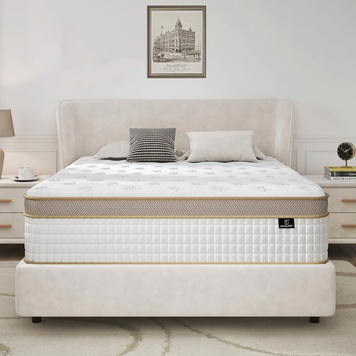 Queen Size Mattress Strengthen Firm 14 Inch Hybrid Queen Mattress Mattress Queen Size With High Density Memory Foam