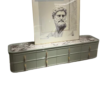 

Italian light luxury modern simple floor cabinet marble TV cabinet
