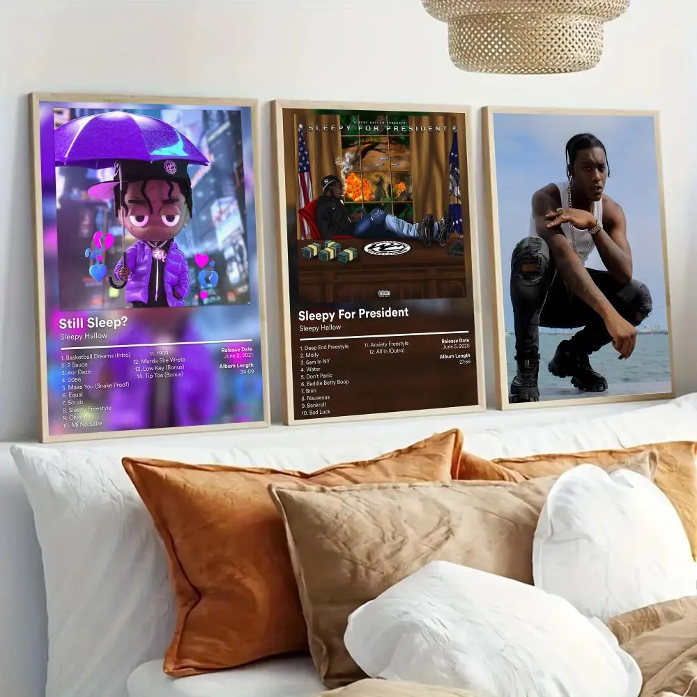 S-Sleepy Hallow Rapper Poster Modern Home Living Bedroom Bar Hallway Waterproof Wall Art Aesthetic Decor