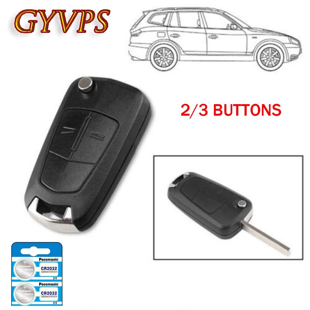 

2/3 Buttons Folding Key Housing For Opel Corsa D Antara Zafira B Astra H Tigra Remote Key Case Shell Car Interior Accessories