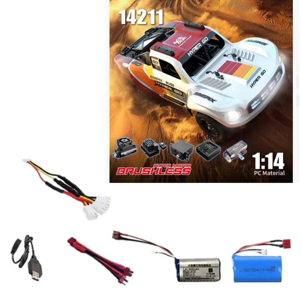 

14211 Аксессуары для аккумуляторов 7,4 В, 1500 мАч, 3000 мАч, аккумулятор/3 в 1, кабель, подходит для: MJX 14211, запасной аккумулятор для радиоуправляемого автомобиля