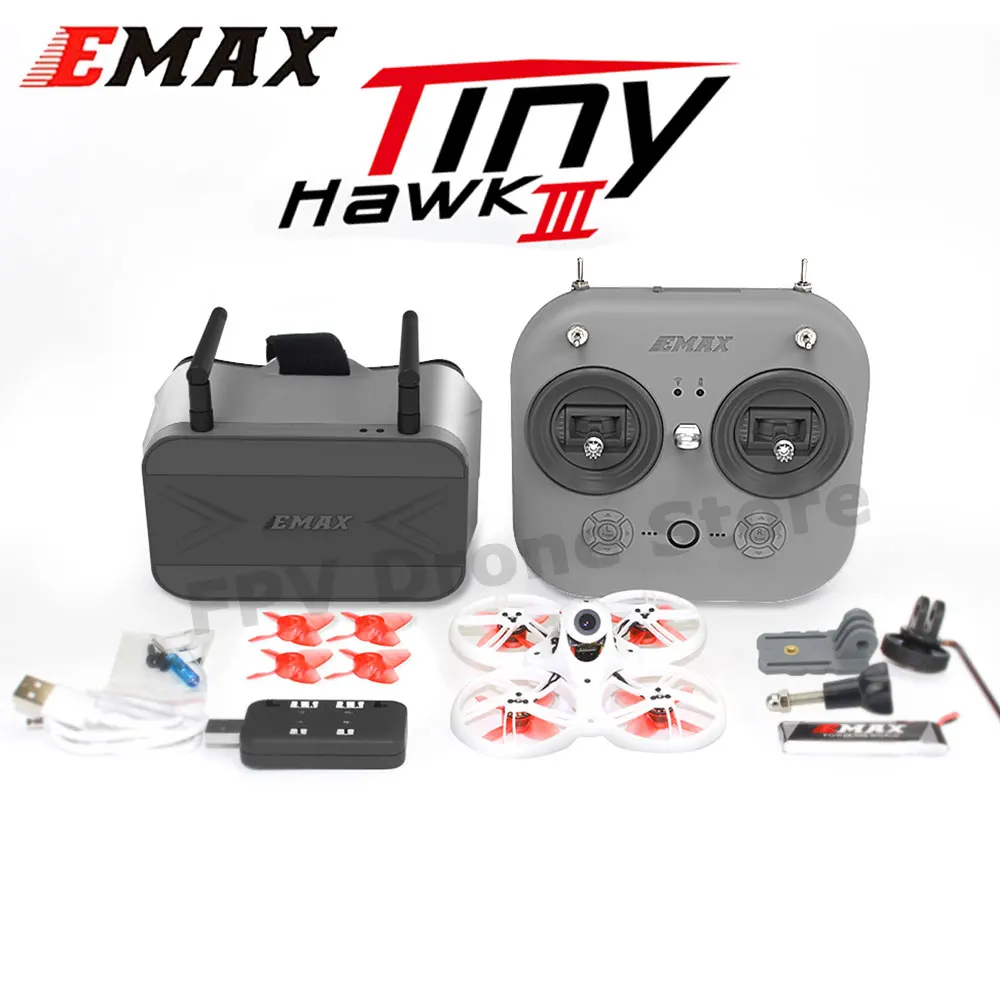 

EMAX Tinyhawk III FPV Racing Drone RTF W/ F4 Flight Control 4in1 15A ESC KV15000 Motor 200mW VTX FrSky D8 Controller & Goggles