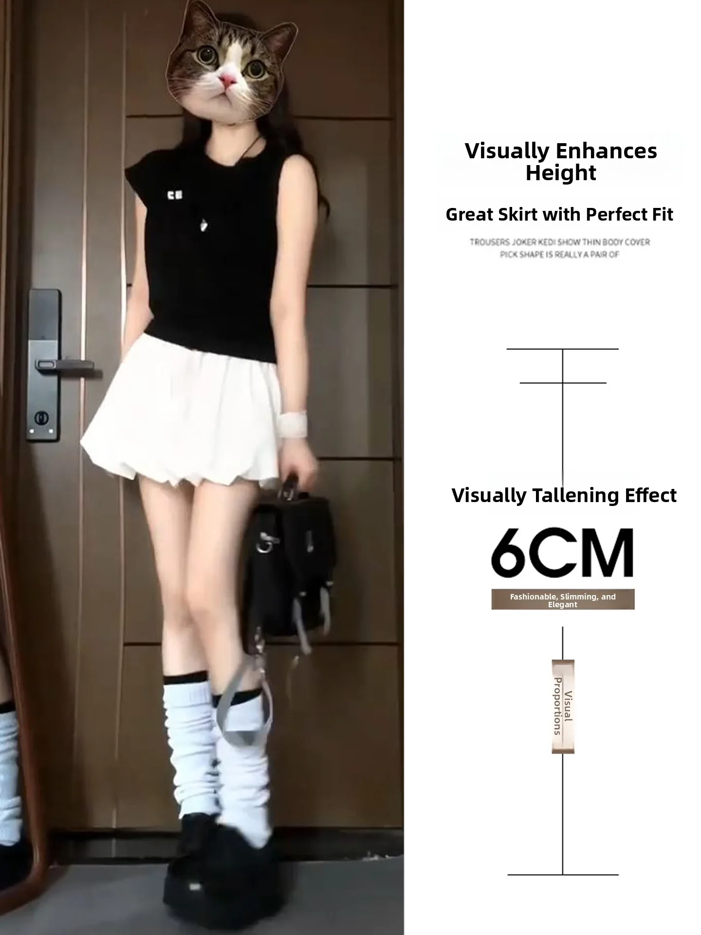 Jupe pantalon à bourgeons de fleurs blanches pour femmes, jupe trapèze fine et ample, décontractée, coréenne, taille haute, polyvalente, moelleuse, été