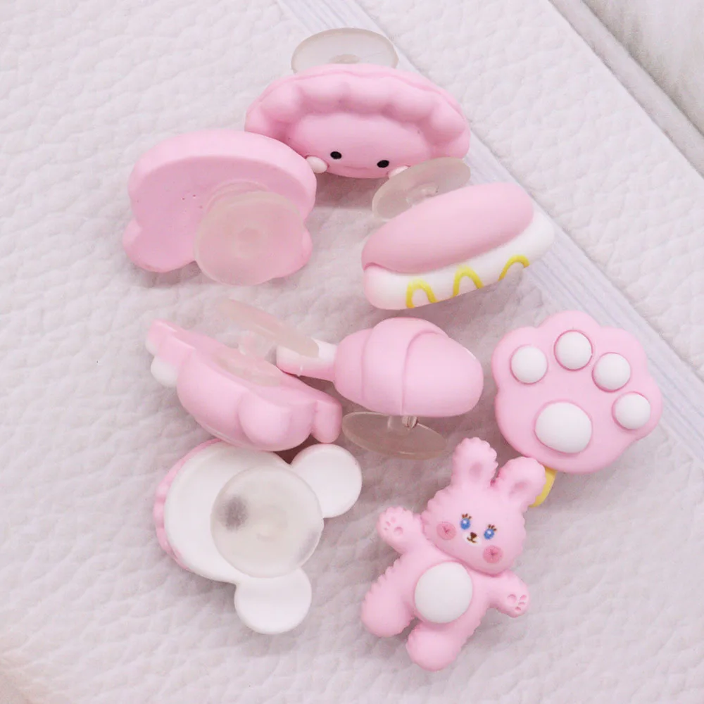 1pcs Resin Macaron Dumpling Rabbit Lollipop Shoe Charms Buckle Clog Fit Wristbands Slipper Decorations for Bands Kids Party Gift