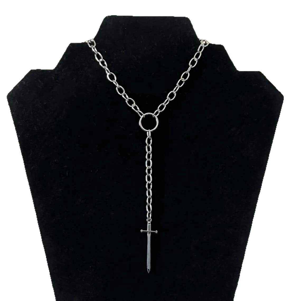 Vintage Sword Necklace,Gothic Jewelry,Punk Accessories,Medieval,O-ring,Design Sense,Rock,Y2k,Hippie,Sword Choker For Women Man view 5