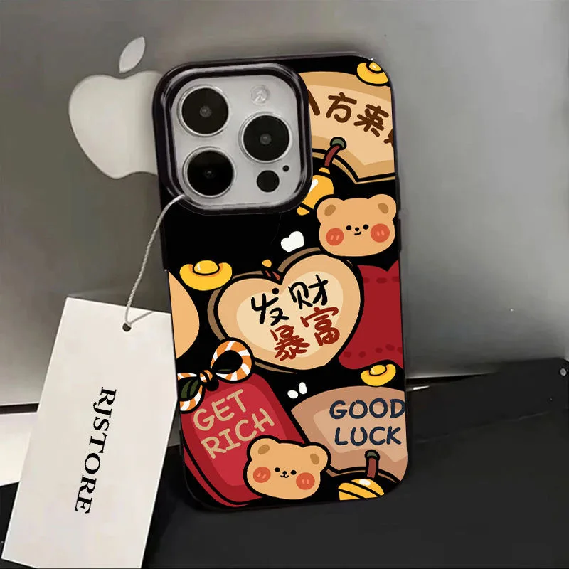 Love Makes a Fortune Wstrząsoodporne modne etui na telefon do iPhone'a 15 Pro Max 14 Plus 13 12 11 XR X XS 8 7 Cover