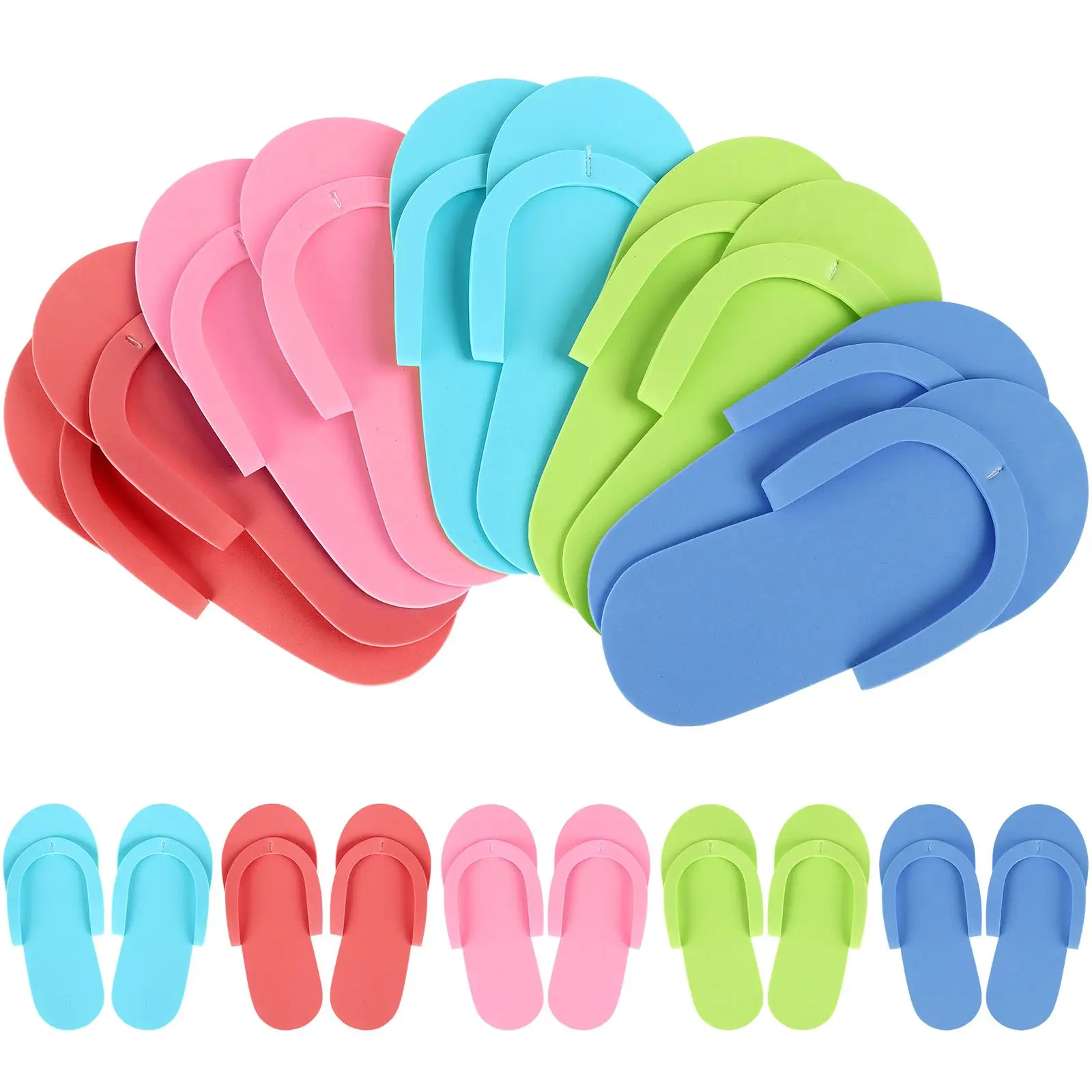 36 Pairs Disposable Slippers Foam Slippers Disposable Spa Slippers Flip Flop Slippers For Pedicure Spa Salon (Random Color)