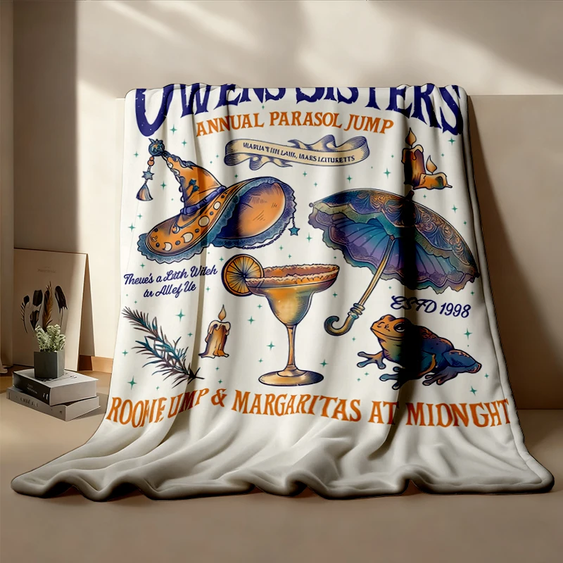 Owens Sisters Cozy Blanket, Annual Parasol Jump Warm Blanket, Witchy Sisterhood Graphic Soft, Vintage Halloween Gift
