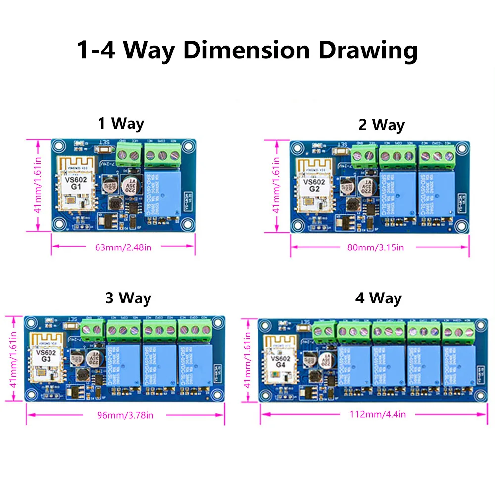 DC7-24V Relay Remote Switch Wireless RF Remote Control Switch  2 3 4 Channel Relay Module for Lights Ceiling Fan Garage