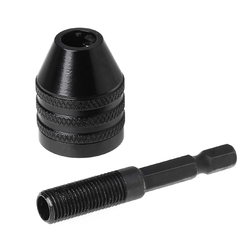 1/4" Keyless Drill Bit Chuck Adapter Converter 0.8-8mm Shank