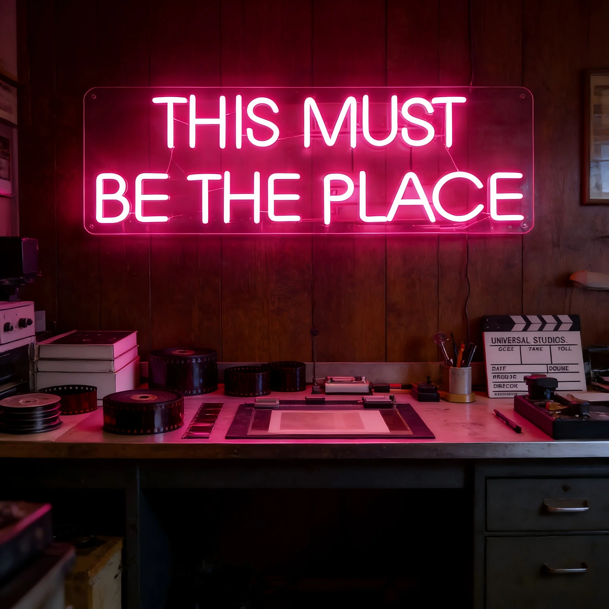 THIS MUST BE THE PLACE Neon Sign Wall Decor USB Dimmable Neon Light for Bedroom Home Bar Party Vanlentine Decor Gift Night Light - view 6