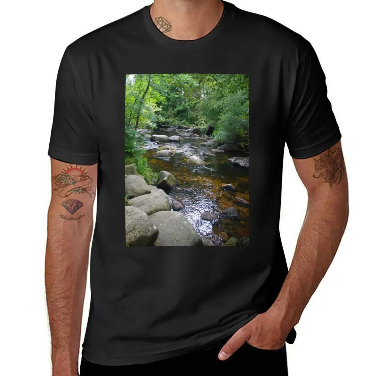 River Dart At Dartmeet, Devon UK T-Shirt quick-drying tees slim fit t shirts for men