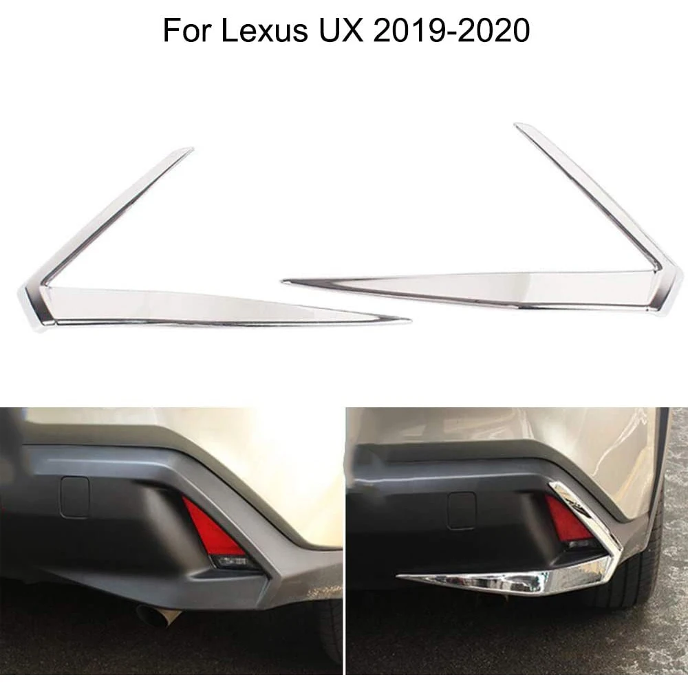 for Lexus UX ZA10 UX200 UX250H 2018 2019 2020 Car Rear Fog Lights Frame Cover Trim Accessories ABS Chrome