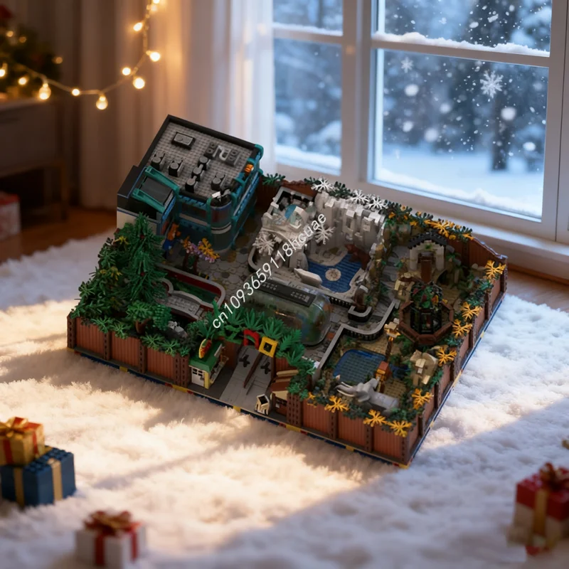 

8363 шт. MOC модульная модель зоопарка, строительные блоки, строительная сборка, сделай сам, креативный рождественский подарок, идея, игрушки, кирпич, день рождения