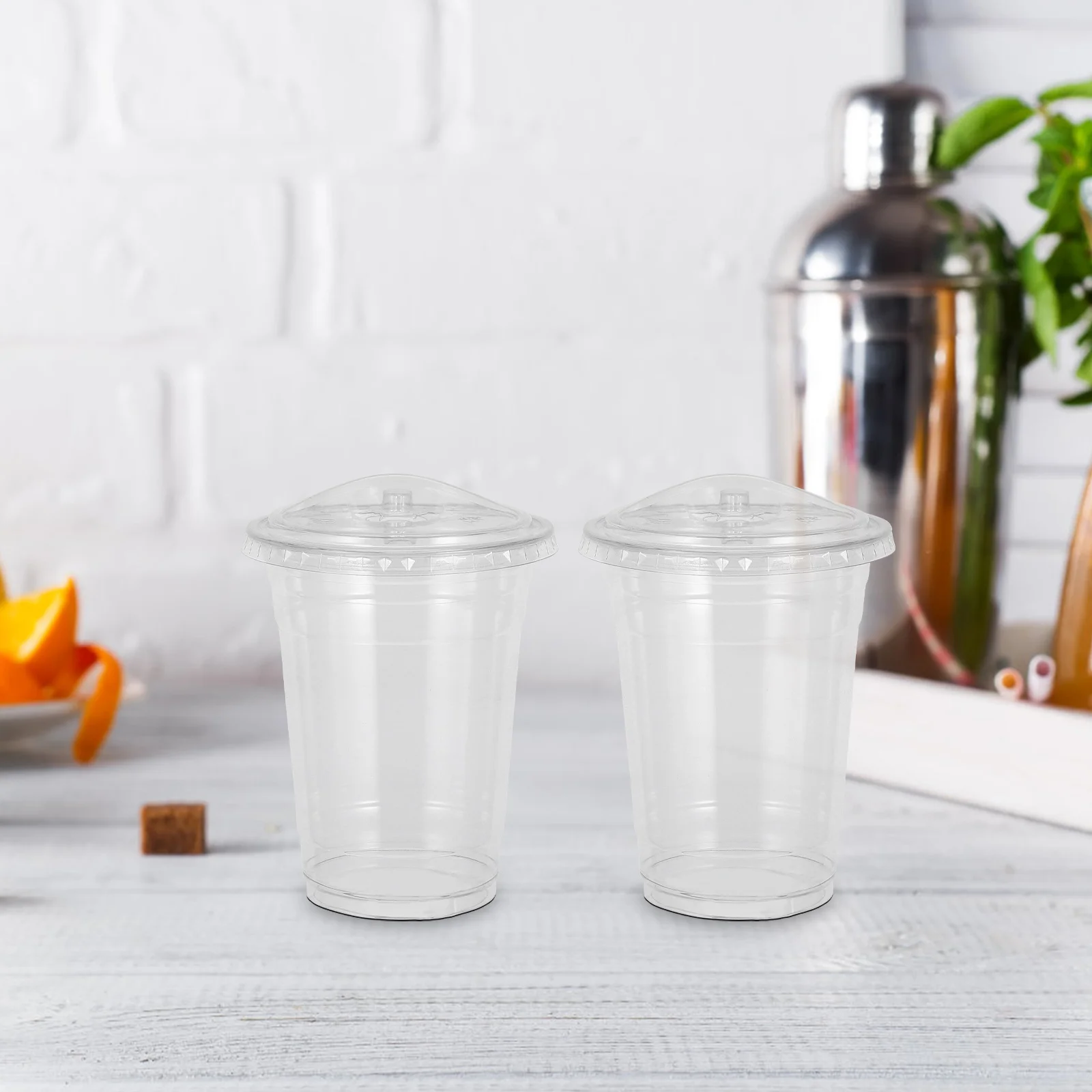 

100pcs Milk Tea Cup 500Ml Clear Plastic Cups With Dome Lid For Cold Drinks Smoothies Bubble Tea Disposable Party Cups Leakproof