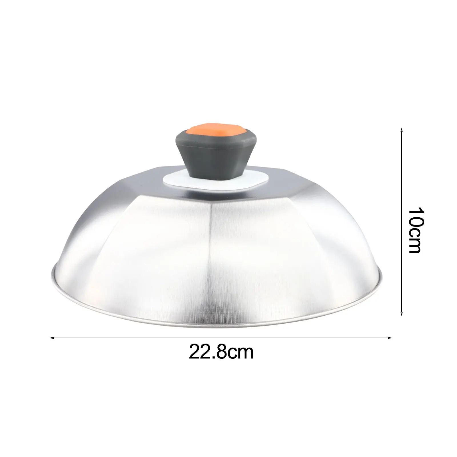 Home Dinner Event 22.8*10cm Stainless Steel BBQ Lid Easy Lifting Handle Efficient Heat Concentration For BBQ Grilling