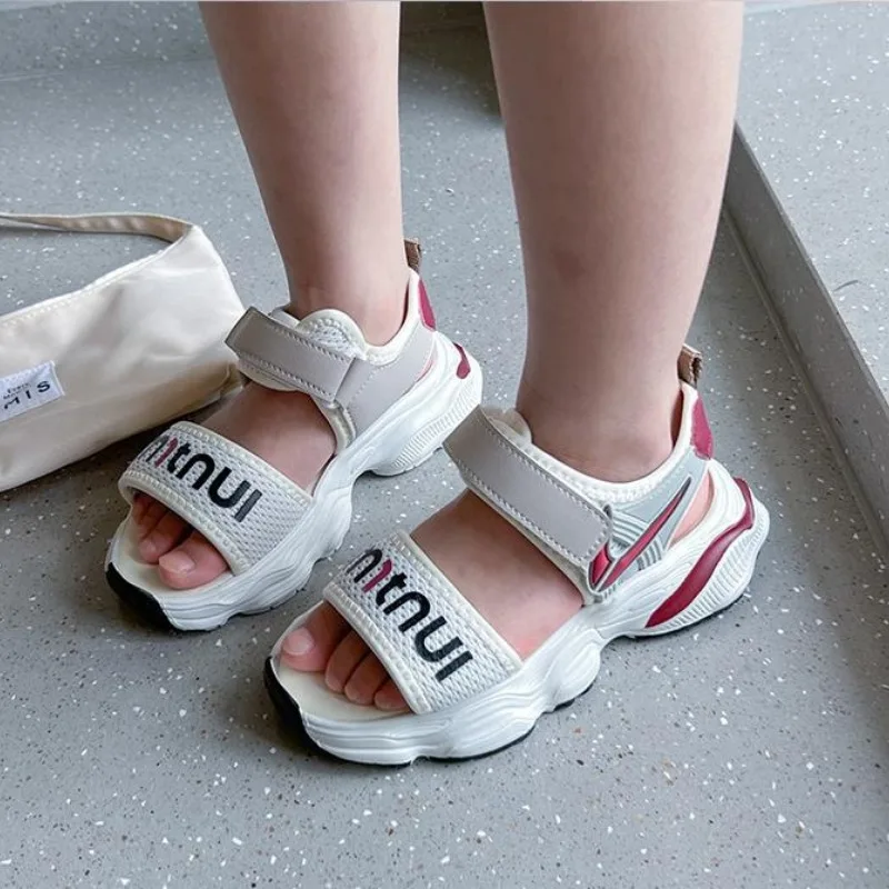 

Summer Kids Breathable Baby Boys Sandals Soft Children's Shoes Outdoor Beach School Girls Lightweight Sandal Soles Anti-Slip