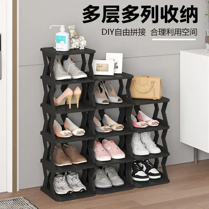 Multi-layer household shoe rack folding dust-proof student dormitory simple shoe rack with large capacity