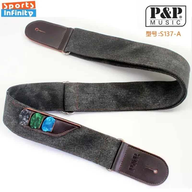 Genuine Leather Denim Guitar Strap Acoustic Guitar Strap Electric Vintage Fashion Guitar Ukulele Instrument Accessories